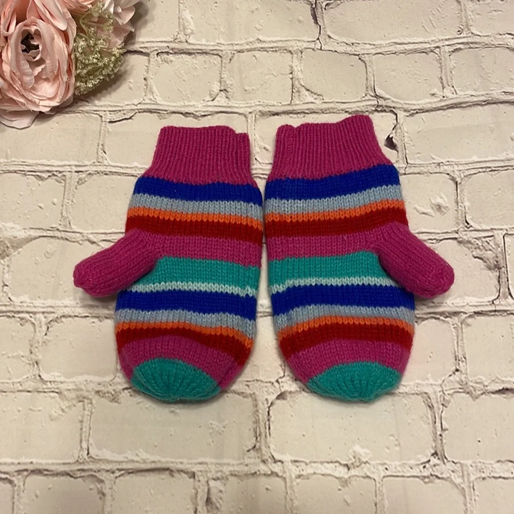 🌸 Land’s End Striped Mittens